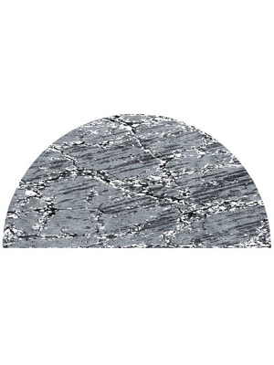 Grey Sear Halfmoon Hand Knotted Bamboo Silk custom handmade rug