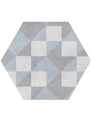Grid Hexagon Hand Tufted Pure Wool custom handmade rug