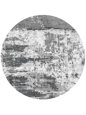 Heat Waves Round Hand Knotted Bamboo Silk custom handmade rug