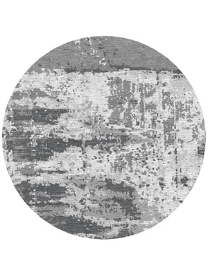 Heat Waves Round Hand Knotted Tibetan Wool custom handmade rug