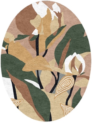 Heliconia Oval Hand Knotted Tibetan Wool custom handmade rug