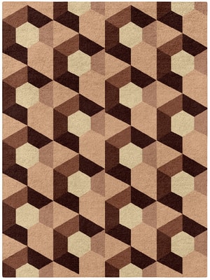 Hex Pyramids Rectangle Hand Tufted Pure Wool custom handmade rug