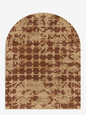 Hex Rows Arch Hand Knotted Bamboo Silk custom handmade rug