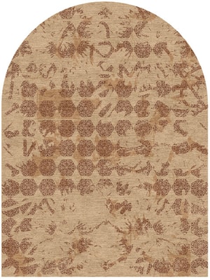 Hex Rows Arch Hand Knotted Tibetan Wool custom handmade rug