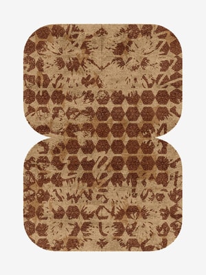 Hex Rows Eight Hand Knotted Bamboo Silk custom handmade rug