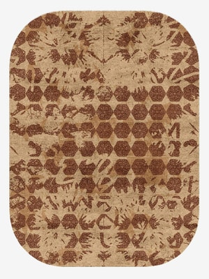 Hex Rows Oblong Hand Knotted Bamboo Silk custom handmade rug