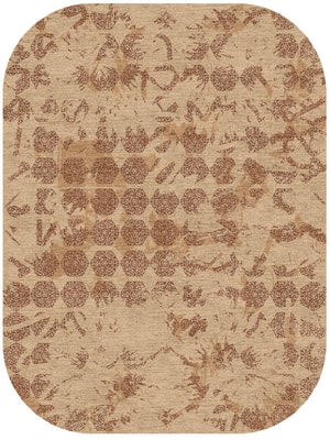 Hex Rows Oblong Hand Knotted Tibetan Wool custom handmade rug