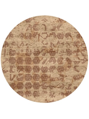 Hex Rows Round Hand Knotted Bamboo Silk custom handmade rug