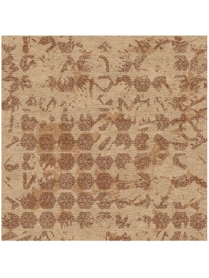 Hex Rows Square Hand Knotted Tibetan Wool custom handmade rug