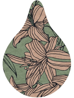 Hippeastrum Drop Hand Knotted Tibetan Wool custom handmade rug