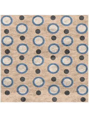 Hoop Square Hand Knotted Bamboo Silk custom handmade rug