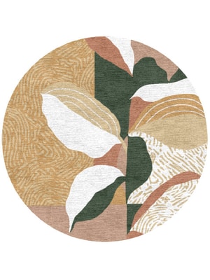 Hosta Round Hand Knotted Tibetan Wool custom handmade rug