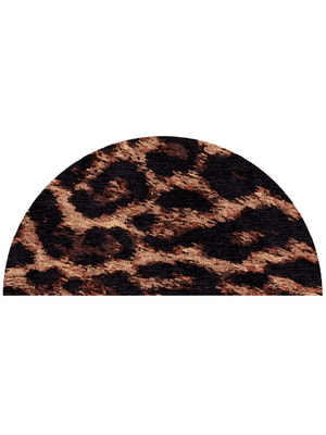 Hunting Leopard Halfmoon Hand Knotted Bamboo Silk custom handmade rug