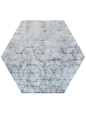 Ibrat Hexagon Hand Knotted Bamboo Silk custom handmade rug
