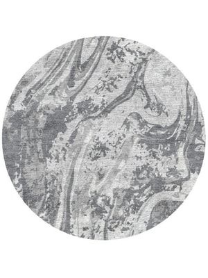 Iceberg Round Hand Knotted Bamboo Silk custom handmade rug