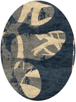 Imprint Oval Hand Knotted Bamboo Silk custom handmade rug