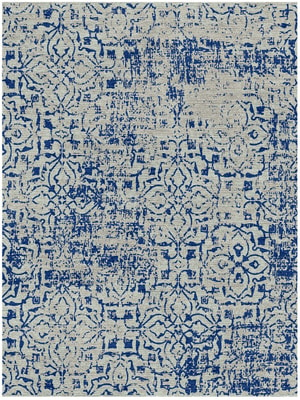 Indigo Stamp Rectangle Hand Knotted Tibetan Wool custom handmade rug