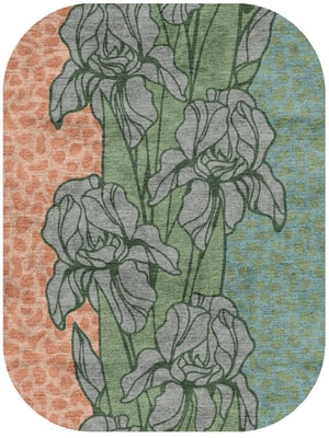 Iris Oblong Hand Knotted Bamboo Silk custom handmade rug