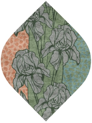Iris Ogee Hand Knotted Bamboo Silk custom handmade rug
