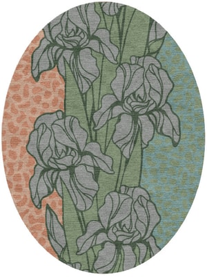 Iris Oval Hand Knotted Tibetan Wool custom handmade rug