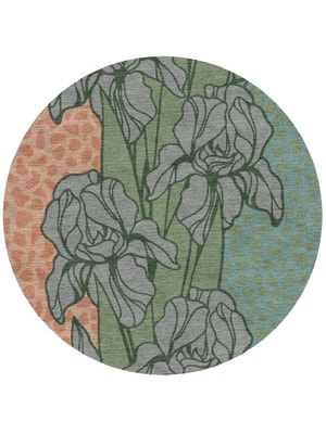 Iris Round Hand Knotted Tibetan Wool custom handmade rug