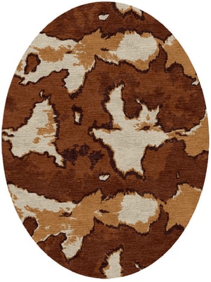 Jersey Cow Oval Hand Knotted Tibetan Wool custom handmade rug