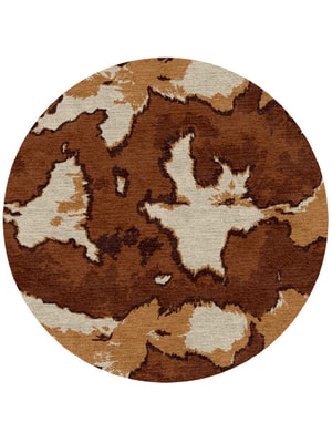 Jersey Cow Round Hand Knotted Tibetan Wool custom handmade rug