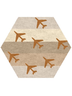 Jet Set Hexagon Hand Knotted Tibetan Wool custom handmade rug