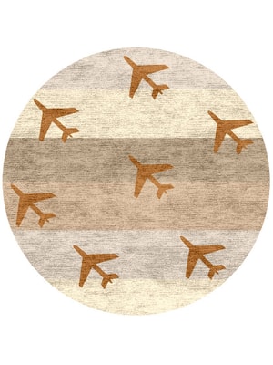 Jet Set Round Hand Knotted Bamboo Silk custom handmade rug