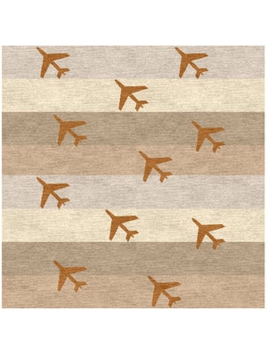 Jet Set Square Hand Knotted Tibetan Wool custom handmade rug