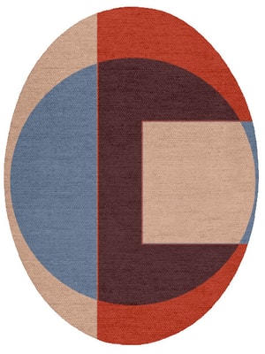 Jigsaw Oval Flatweave New Zealand Wool custom handmade rug
