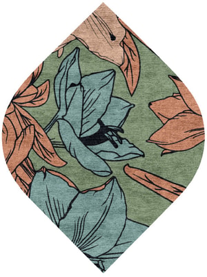 Jonquil Ogee Hand Knotted Bamboo Silk custom handmade rug