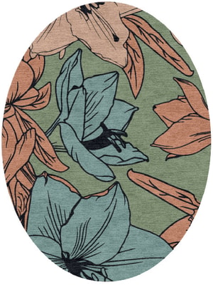 Jonquil Oval Hand Knotted Tibetan Wool custom handmade rug