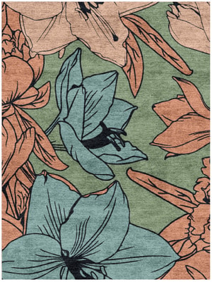 Jonquil Rectangle Hand Knotted Bamboo Silk custom handmade rug