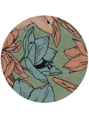 Jonquil Round Hand Knotted Tibetan Wool custom handmade rug