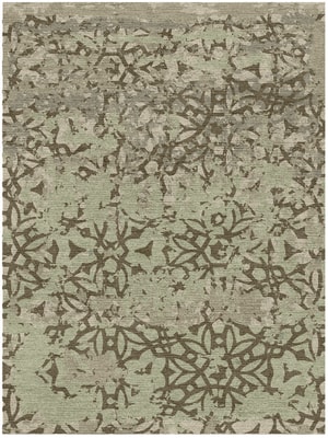 Khakhi Rectangle Hand Knotted Tibetan Wool custom handmade rug