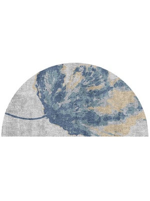 Lagoon Halfmoon Hand Knotted Bamboo Silk custom handmade rug