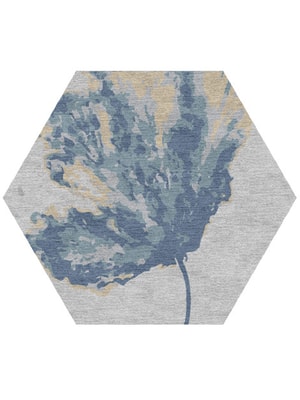 Lagoon Hexagon Hand Knotted Tibetan Wool custom handmade rug