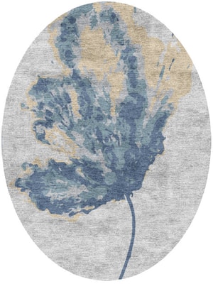 Lagoon Oval Hand Knotted Bamboo Silk custom handmade rug