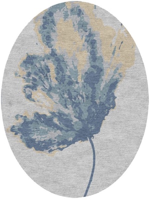 Lagoon Oval Hand Knotted Tibetan Wool custom handmade rug