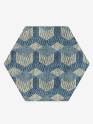 Lanes Hexagon Hand Knotted Bamboo Silk custom handmade rug