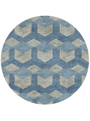 Lanes Round Hand Knotted Bamboo Silk custom handmade rug