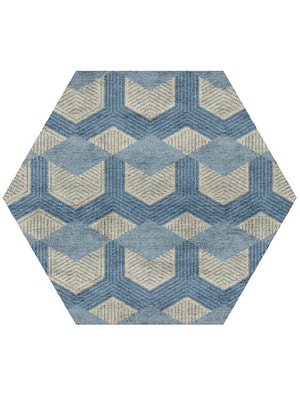 Lanes Hexagon Hand Tufted Bamboo Silk custom handmade rug