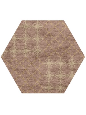 Lattice Hexagon Hand Knotted Bamboo Silk custom handmade rug