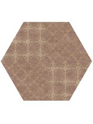Lattice Hexagon Hand Knotted Tibetan Wool custom handmade rug