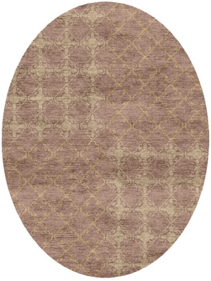 Lattice Oval Hand Knotted Bamboo Silk custom handmade rug