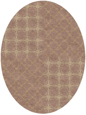 Lattice Oval Hand Knotted Tibetan Wool custom handmade rug