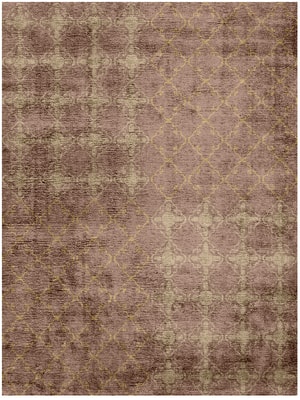 Lattice Rectangle Hand Knotted Bamboo Silk custom handmade rug