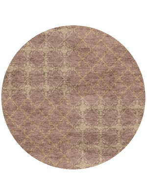 Lattice Round Hand Knotted Bamboo Silk custom handmade rug