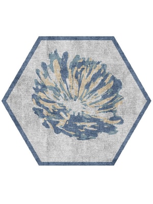 Laurels Hexagon Hand Knotted Bamboo Silk custom handmade rug